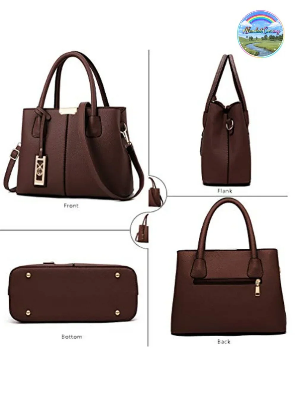 PU Leather Satchel Handbag Tote Crossbody Shoulder Bag Women